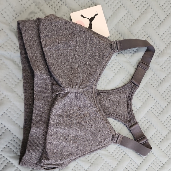 Puma Women's Charcoal Sports Bra - Picture 6 of 7
